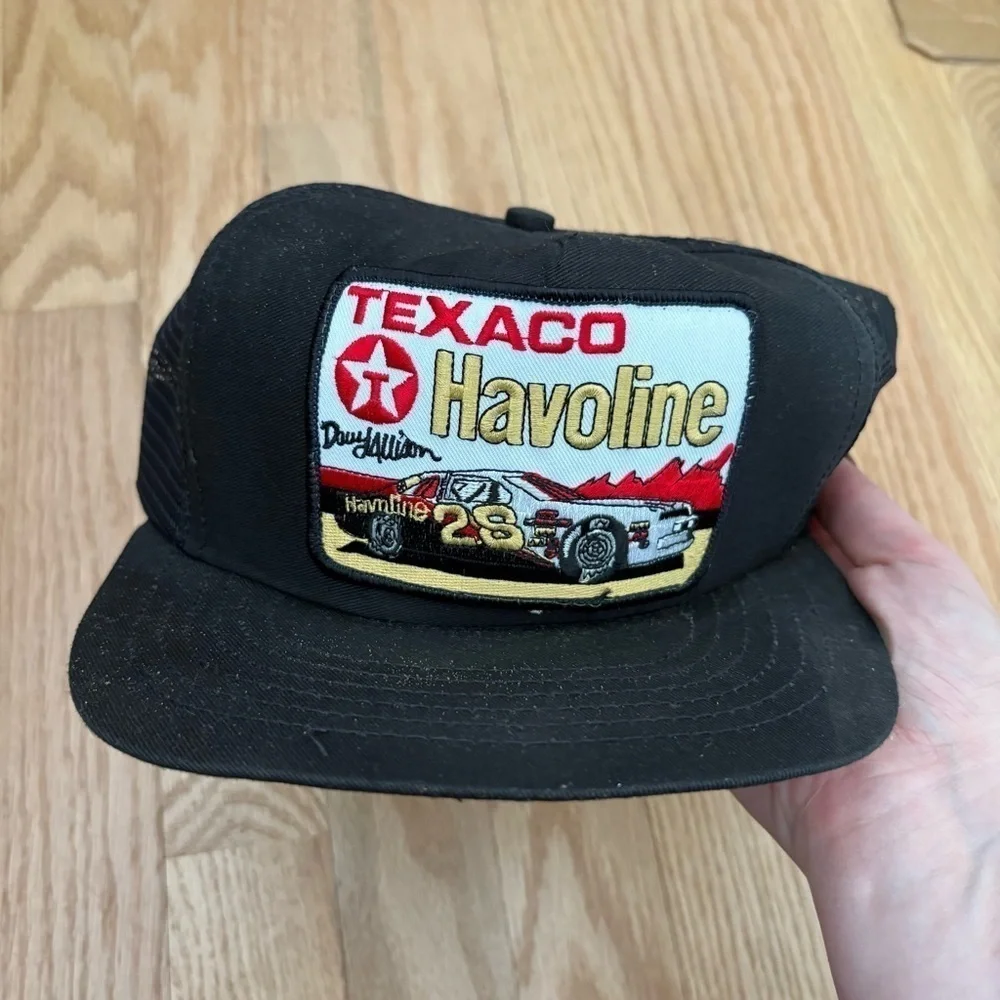 1980's Davey Allison #28 Texaco Havoline Snapback NASCAR Hat USA Made Patch